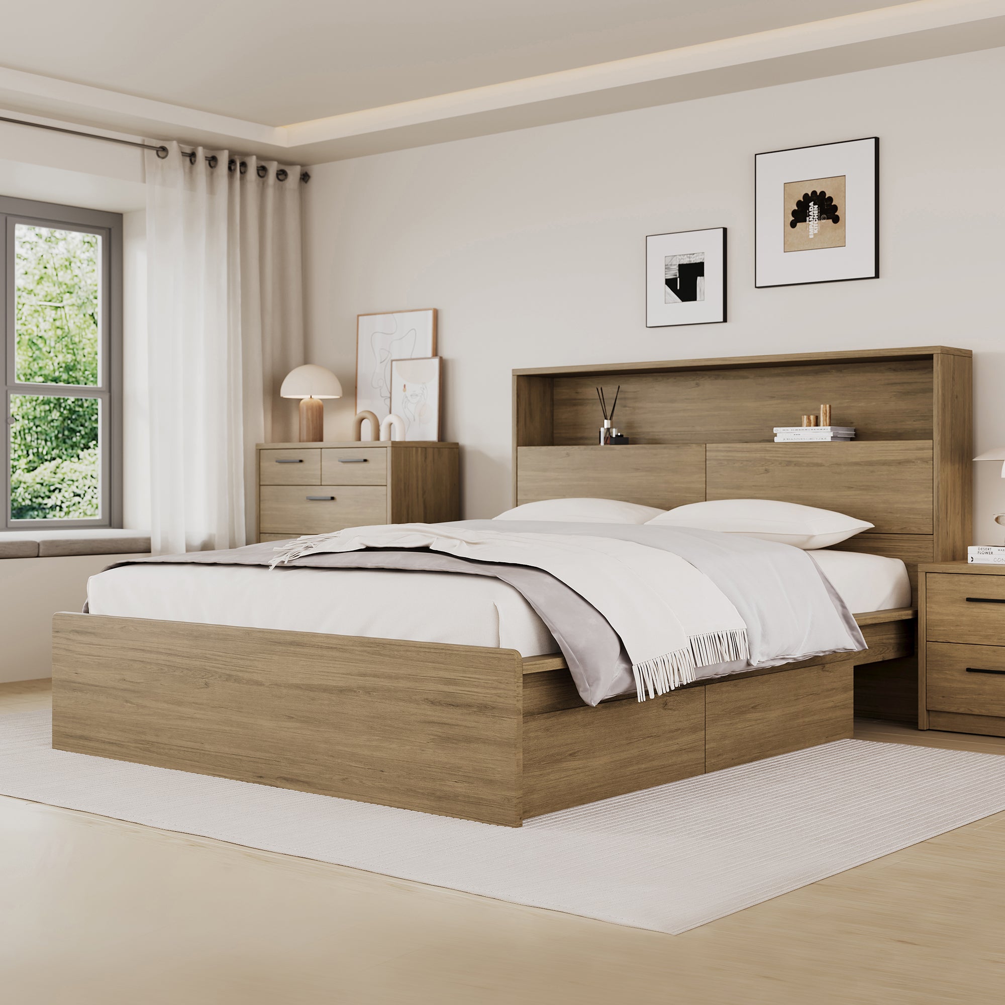 Væla Storage Bedframe With 2 underneath drawer, Double
